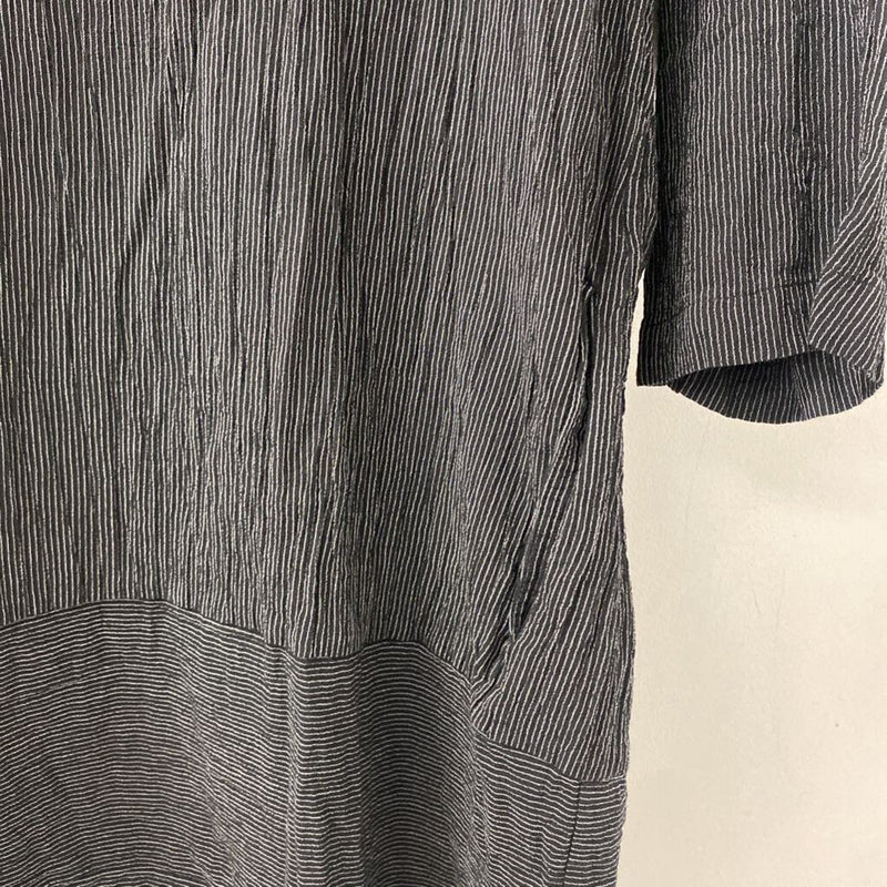 EILEEN FISHER WOMEN'S DRESS black grey stripe S