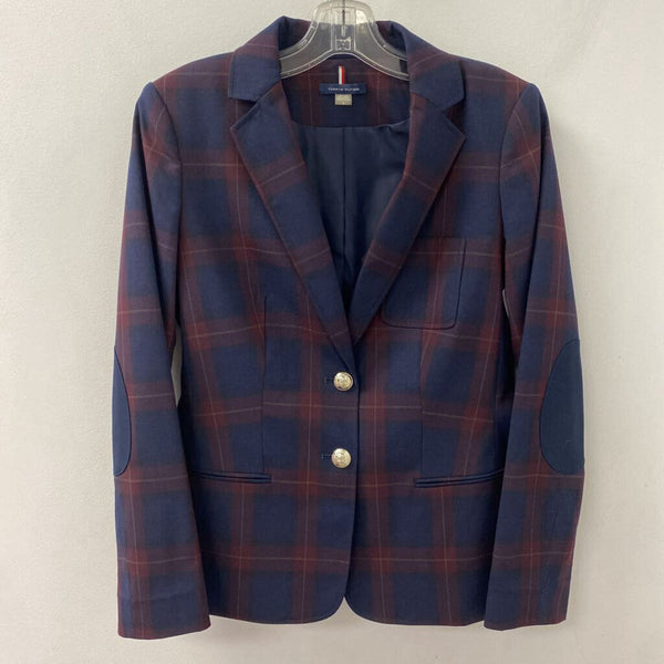 TOMMY HILFIGER WOMEN'S BLAZER/JACKET navy red plaid 6