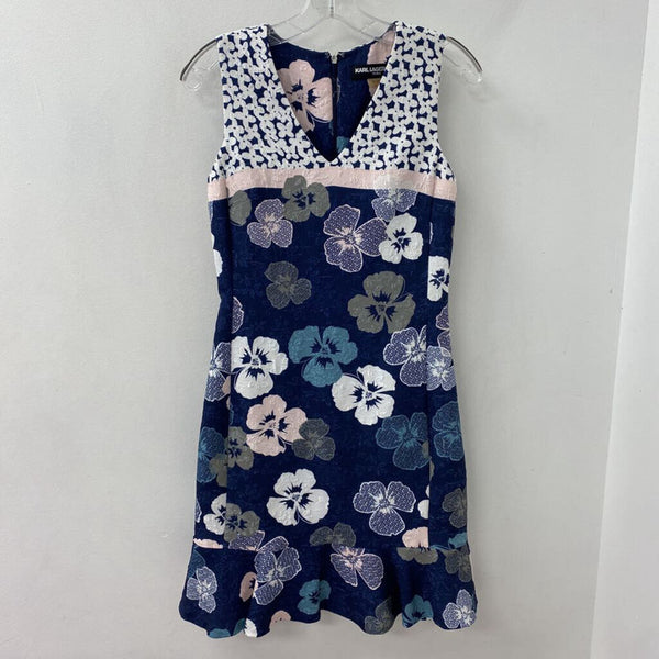 KARL LAGERFELD WOMEN'S DRESS navy white pink 2