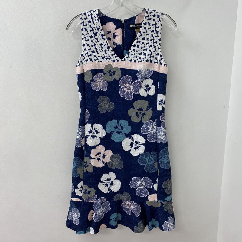 KARL LAGERFELD WOMEN'S DRESS navy white pink 2