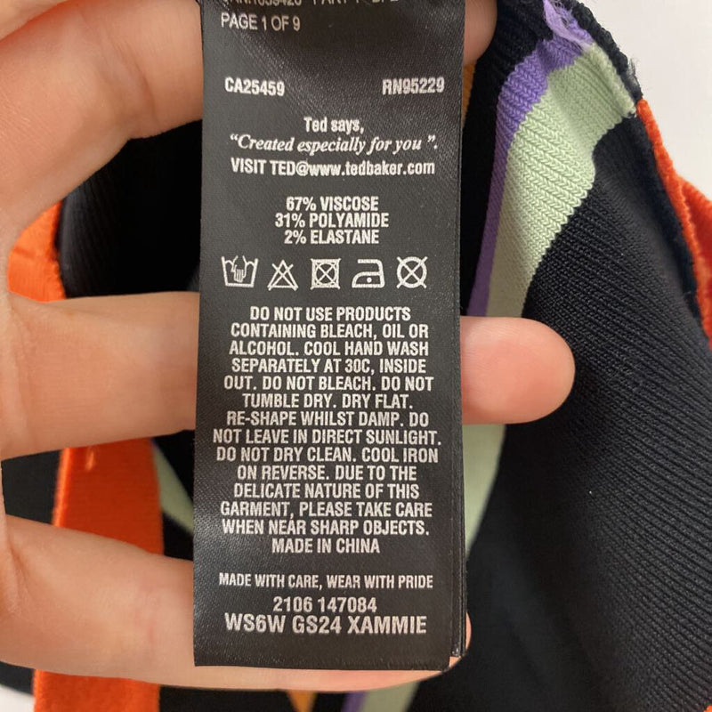 TED BAKER WOMEN'S SKIRT black orange multi 0