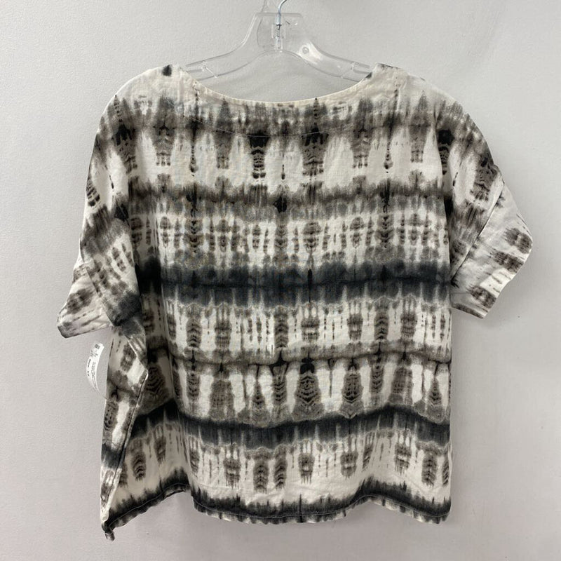 BRYN WALKER WOMEN'S BLOUSE/SHIRT white black grey XS