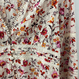 by Anthropologie WOMEN'S BLOUSE/SHIRT cream pink orange red multi 10