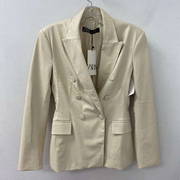 ZARA WOMEN'S BLAZER/JACKET beige S
