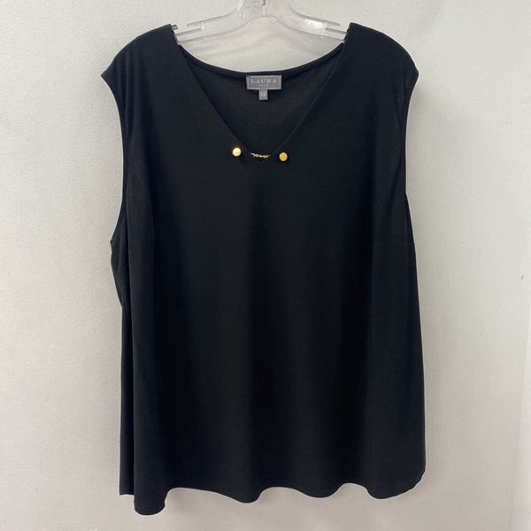 LAURA WOMEN'S PLUS TOP black 3X