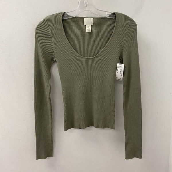 H&M WOMEN'S SWEATER olive green S