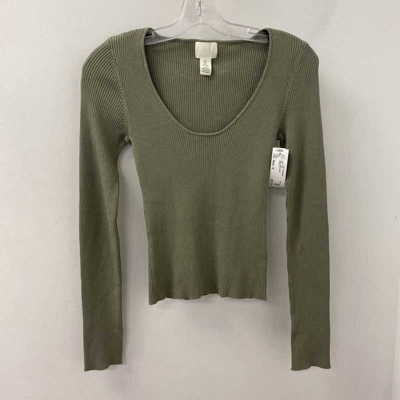 H&M WOMEN'S SWEATER olive green S