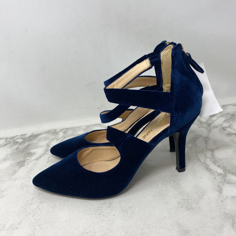 NINE WEST WOMEN'S HEELS navy 8