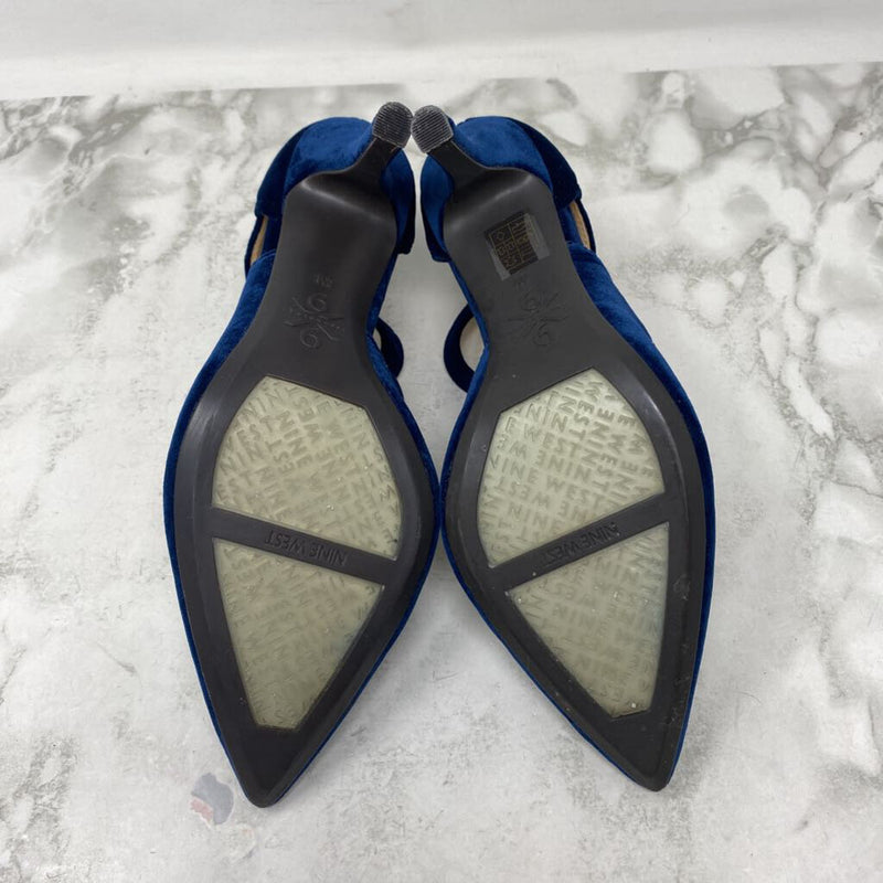 NINE WEST WOMEN'S HEELS navy 8