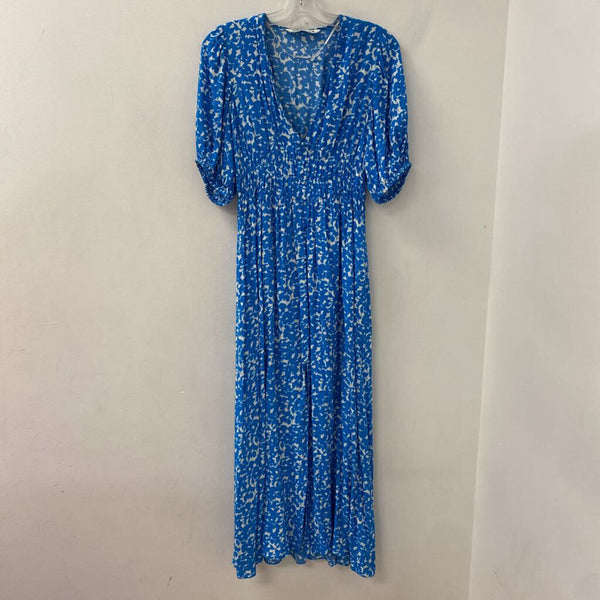 ZARA WOMEN'S DRESS blue white S