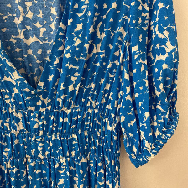 ZARA WOMEN'S DRESS blue white S