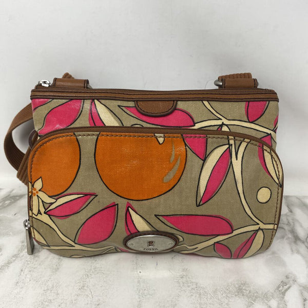 FOSSIL WOMEN'S BAG beige brown orange pink