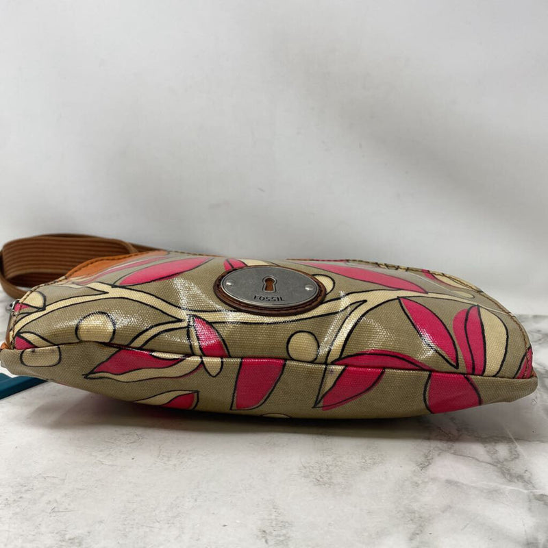 FOSSIL WOMEN'S BAG beige brown orange pink