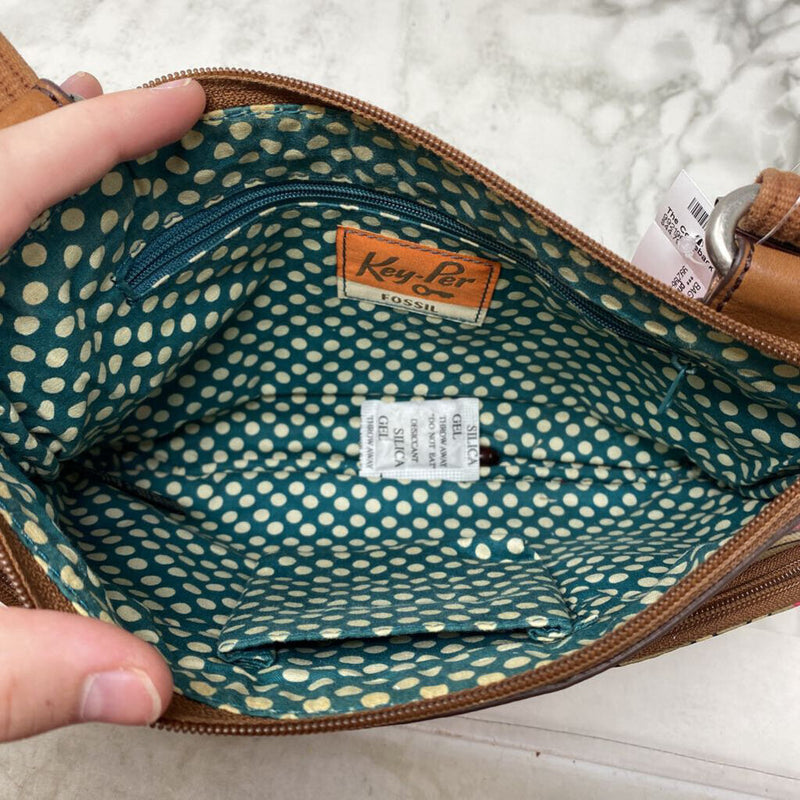 FOSSIL WOMEN'S BAG beige brown orange pink