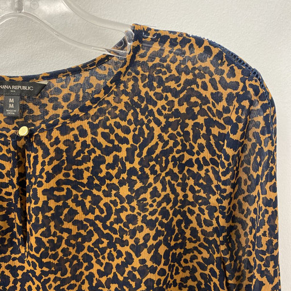 Banana Republic WOMEN'S BLOUSE/SHIRT brown navy M