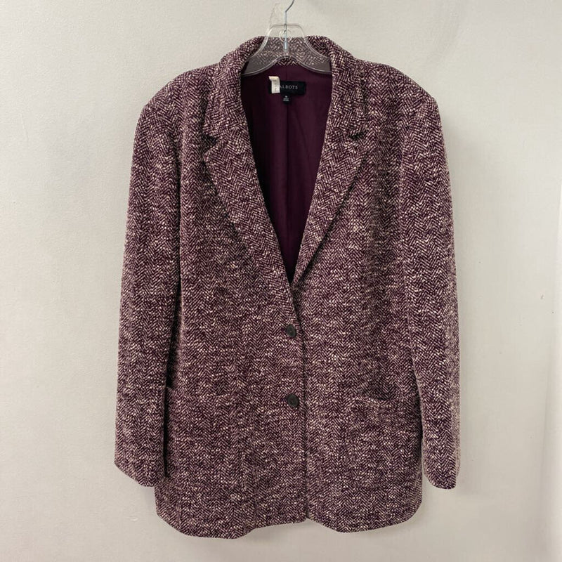 TALBOTS WOMEN'S BLAZER/JACKET purple white 16