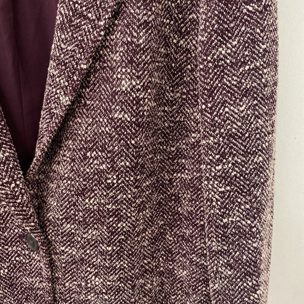 TALBOTS WOMEN'S BLAZER/JACKET purple white 16