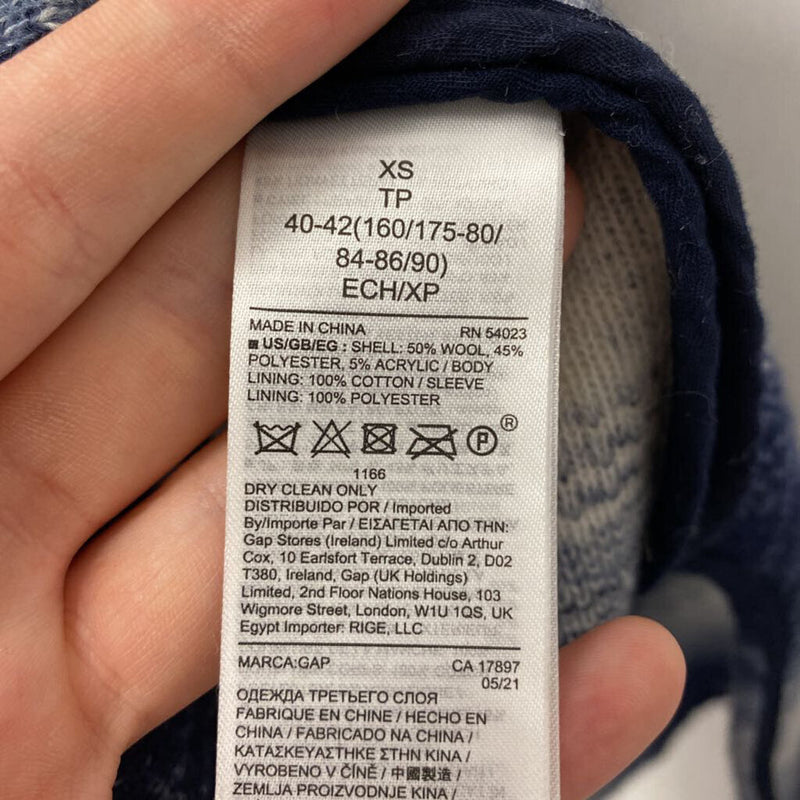 GAP WOMEN'S COAT blue white XS