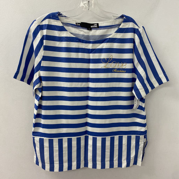 LOVE MOSCHINO WOMEN'S TOP white blue mix 8