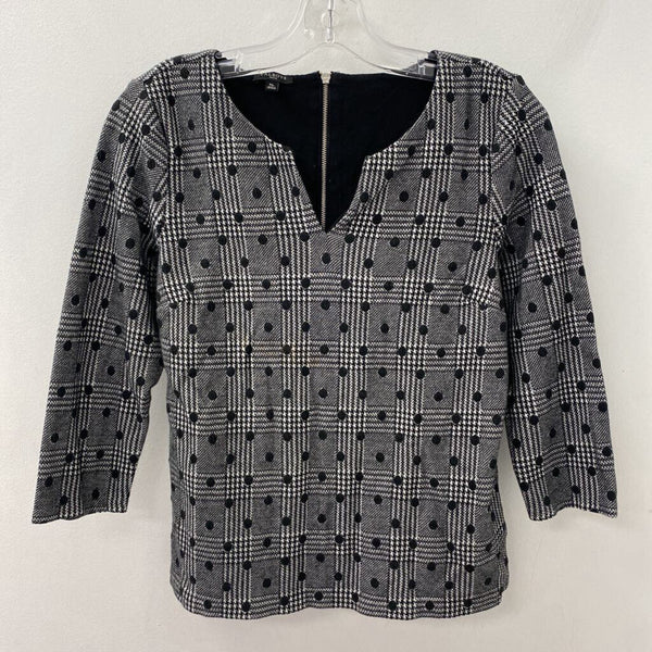TALBOTS WOMEN'S TOP black grey mix MP