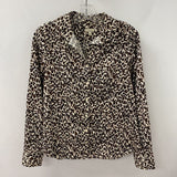 TALBOTS WOMEN'S BLOUSE/SHIRT brown black cream mix 6