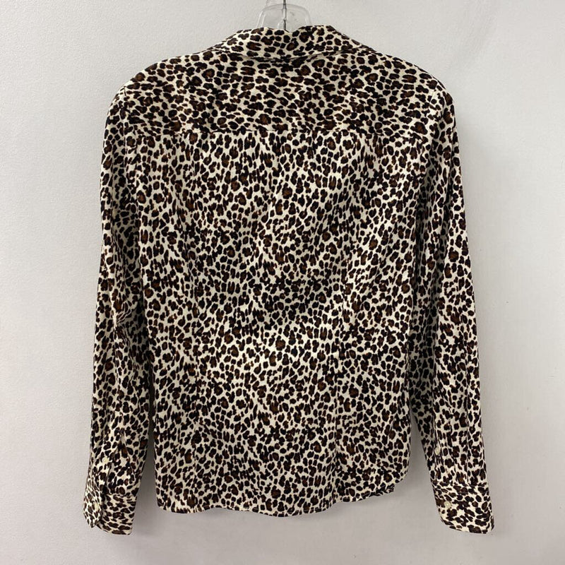 TALBOTS WOMEN'S BLOUSE/SHIRT brown black cream mix 6