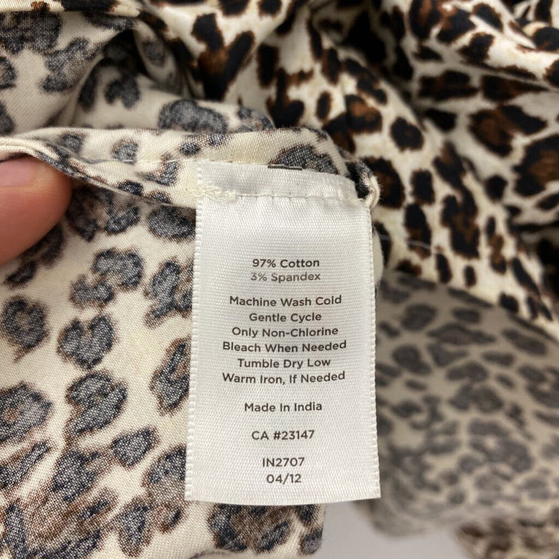 TALBOTS WOMEN'S BLOUSE/SHIRT brown black cream mix 6