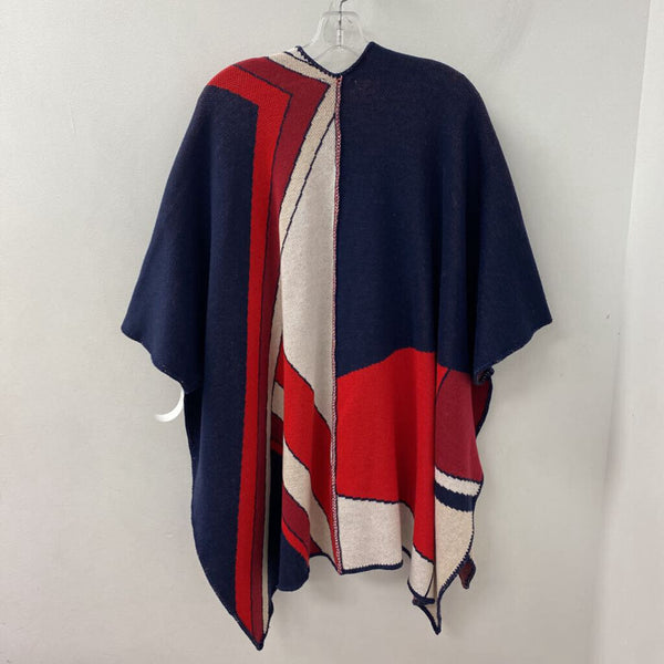 SUNCOO paris WOMEN'S PONCHO/CAPE red navy burgundy cream ONE SIZE
