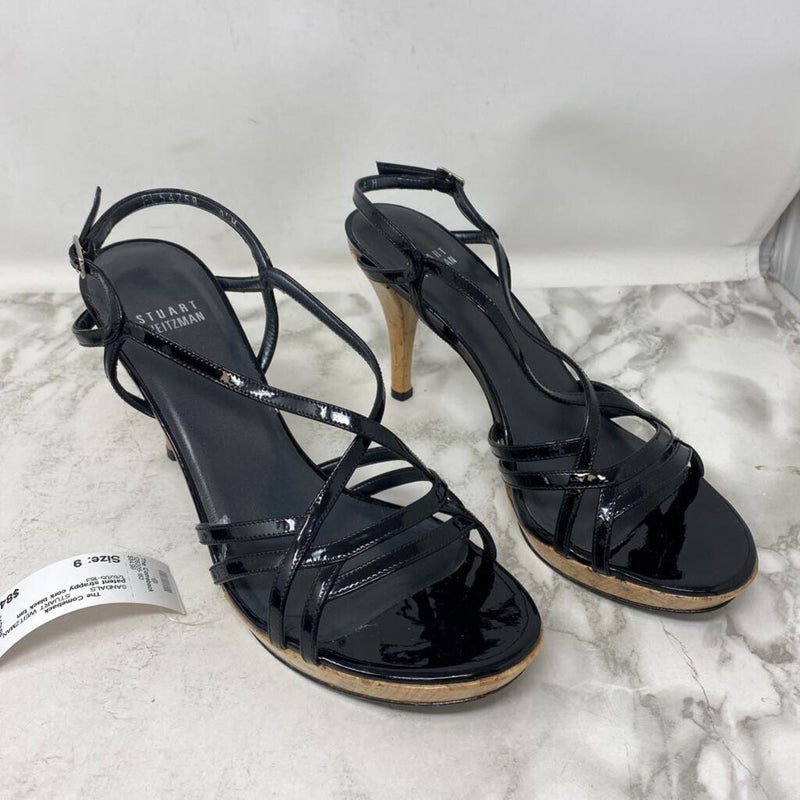 STUART WEITZMAN WOMEN'S SANDALS black tan mix 9