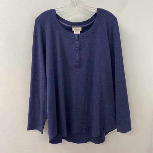 WOMEN'S PLUS TOP blue 3X