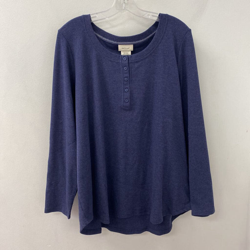 WOMEN'S PLUS TOP blue 3X
