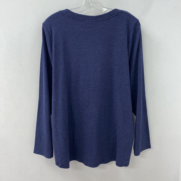 WOMEN'S PLUS TOP blue 3X