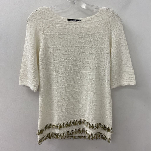 NIC+ZOE WOMEN'S TOP off white XS
