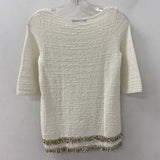 NIC+ZOE WOMEN'S TOP off white XS