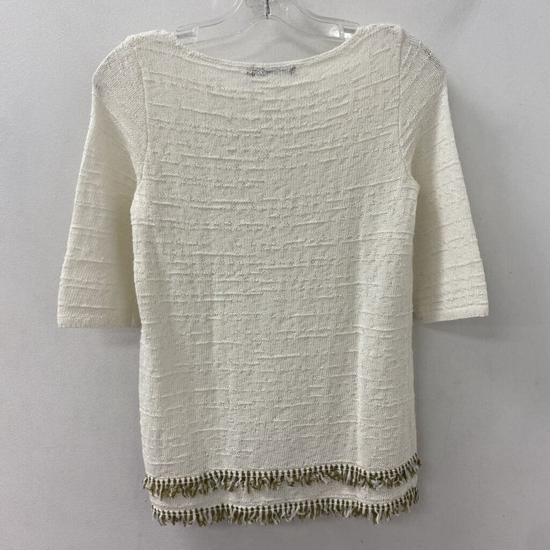 NIC+ZOE WOMEN'S TOP off white XS