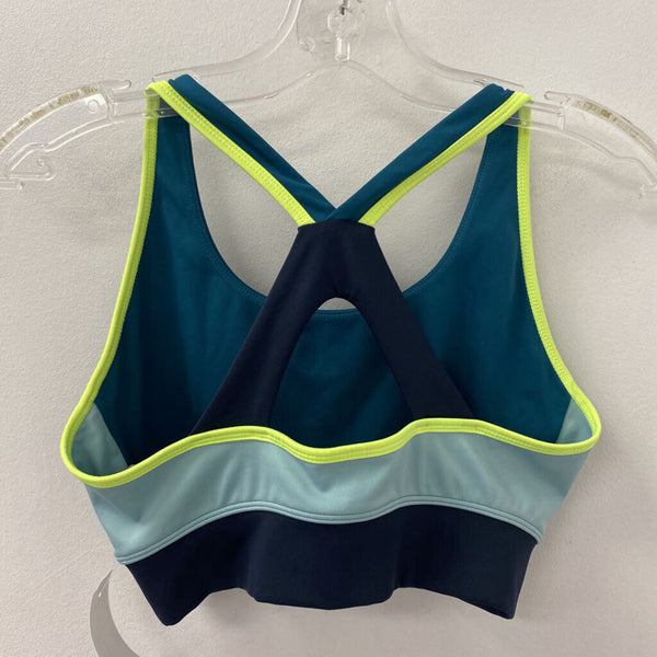NEW BALANCE WOMEN'S ACTIVE BRA navy teal lime mix S/M