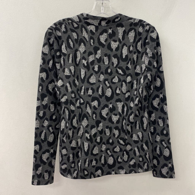 MELANIE LYNE WOMEN'S SWEATER leopard print with silver S