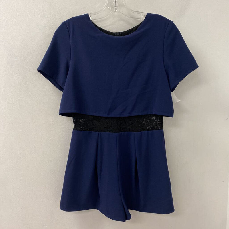 AQUA WOMEN'S JUMPSUIT navy black mix M