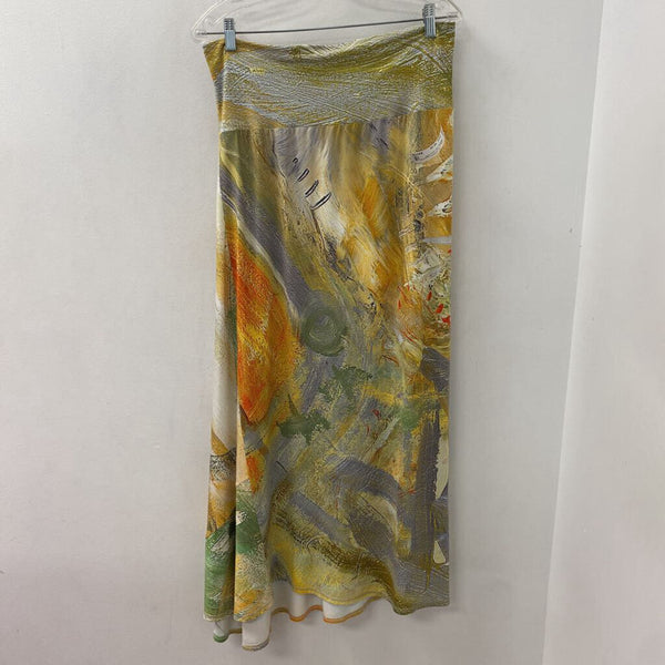LUNDSTROM WOMEN'S SKIRT white yellow green multi 10-12