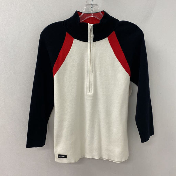 L-RL WOMEN'S SWEATER black ivory red M/L
