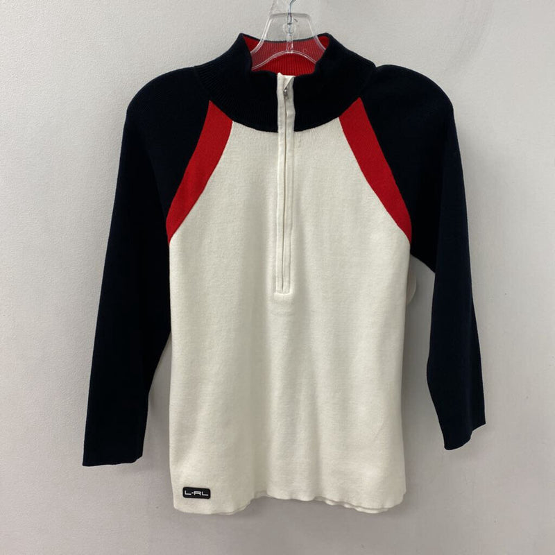 L-RL WOMEN'S SWEATER black ivory red M/L