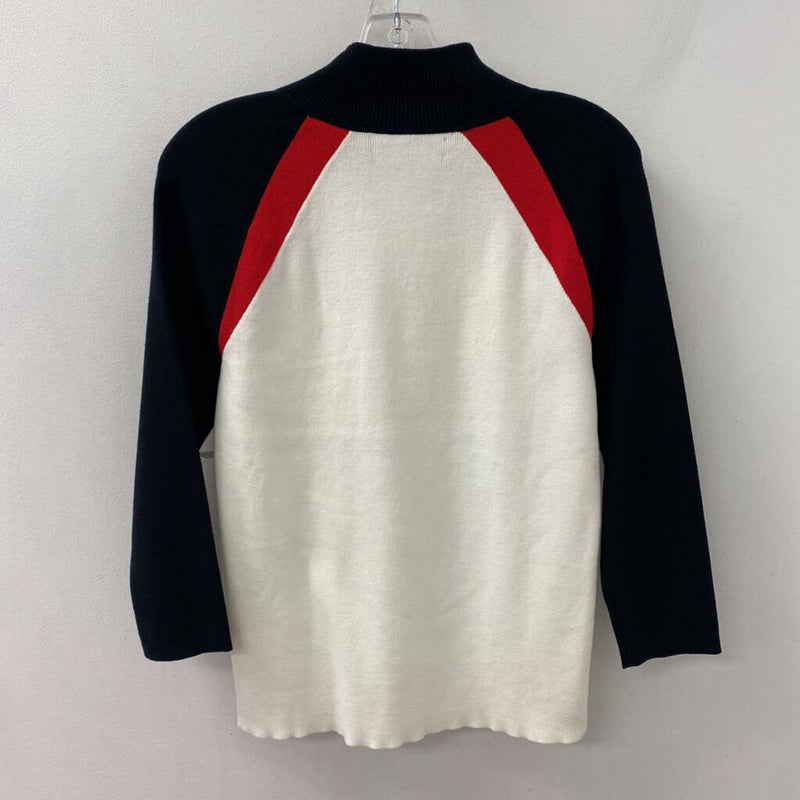 L-RL WOMEN'S SWEATER black ivory red M/L