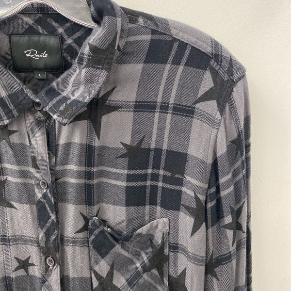 RAILS WOMEN'S BLOUSE/SHIRT grey black L