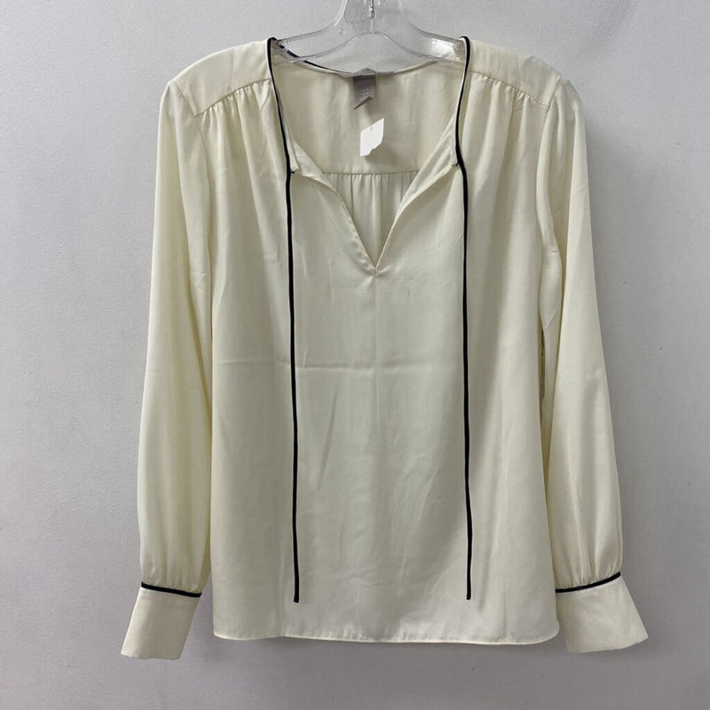H&M WOMEN'S BLOUSE/SHIRT cream black mix M