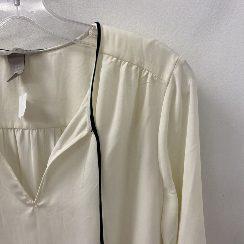 H&M WOMEN'S BLOUSE/SHIRT cream black mix M