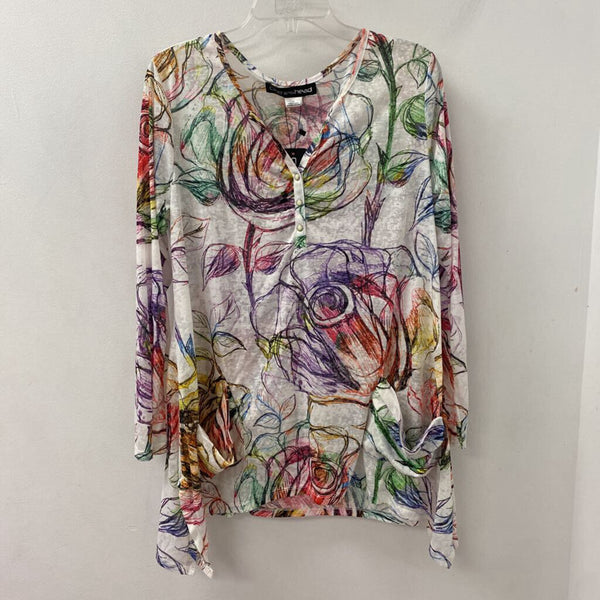 CLOTHESHEAD WOMEN'S TOP white multi mix L