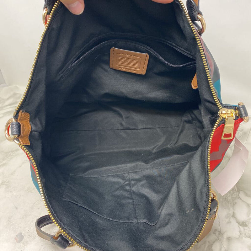 COACH WOMEN'S BAG red black brown mix