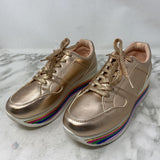 QUPID WOMEN'S SNEAKERS rose gold ranibow 8
