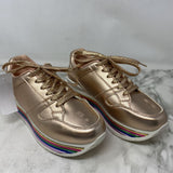 QUPID WOMEN'S SNEAKERS rose gold ranibow 8
