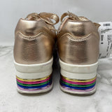 QUPID WOMEN'S SNEAKERS rose gold ranibow 8